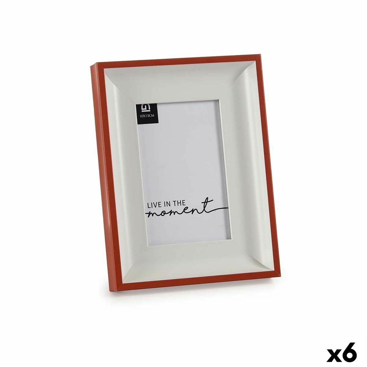 Marco de Fotos Gift Decor Blanco Rojo Cristal Plástico (6 Unidades)