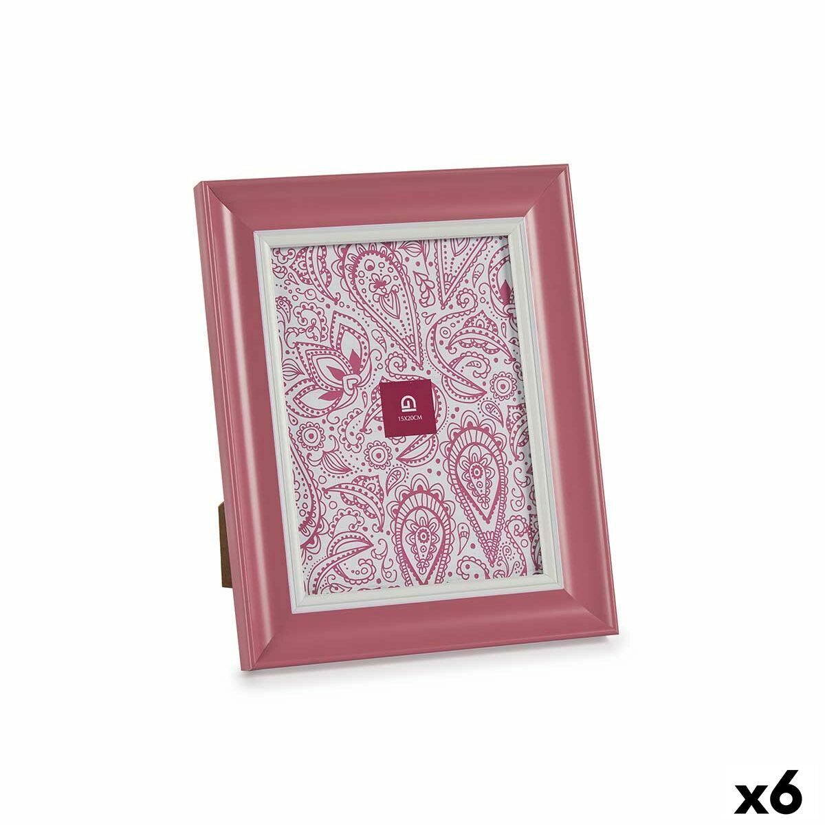 Marco de Fotos Gift Decor Rosa Cristal Plástico (6 Unidades)