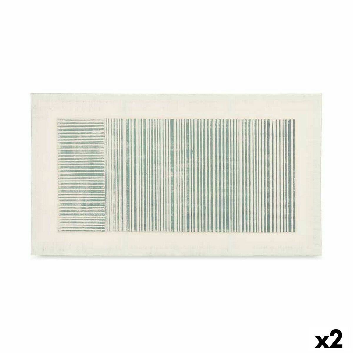 Lienzo Gift Decor Azul Blanco Rayas Con relieve 110 x 60 x 2,5 cm (2 Unidades)