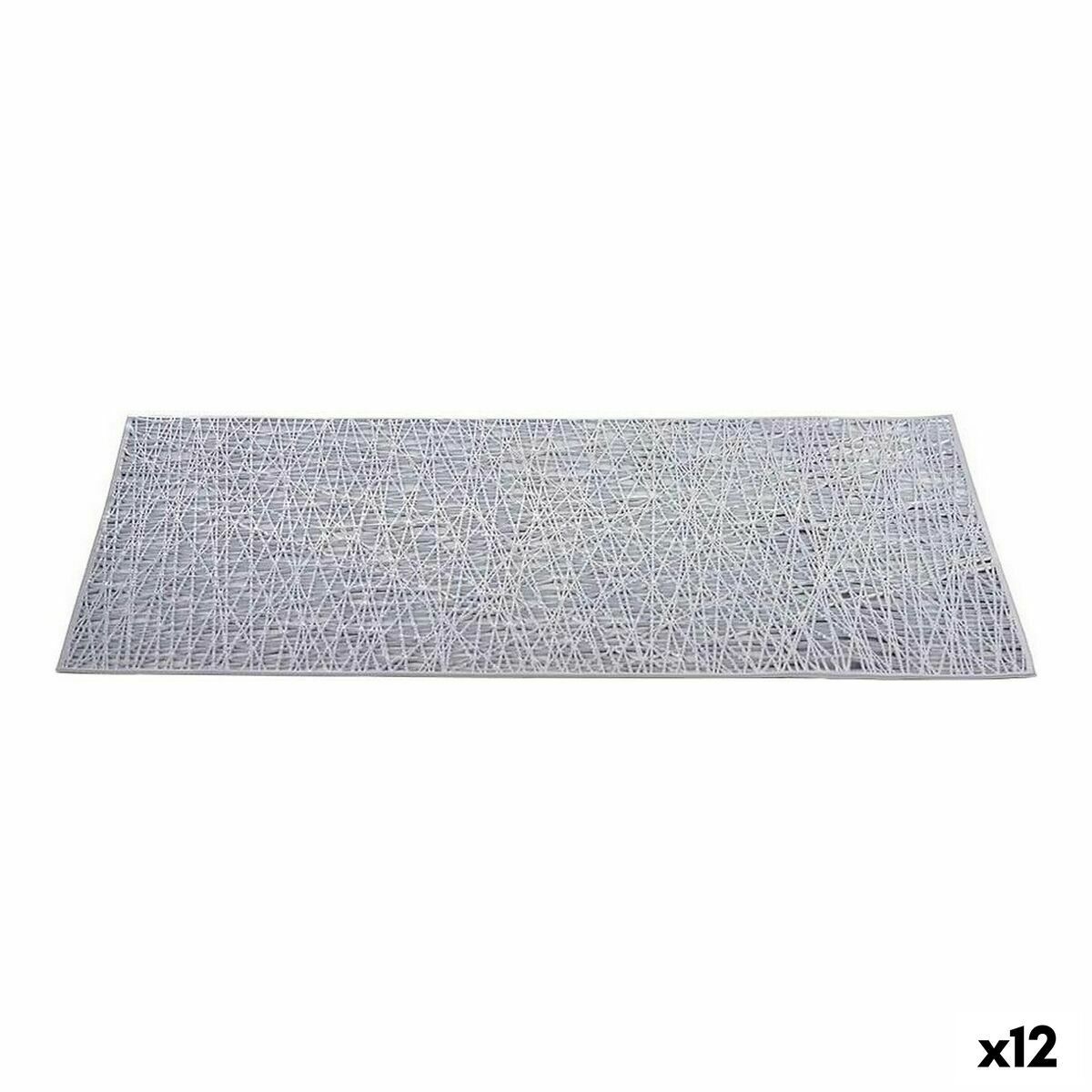 Salvamantel Kinvara Plateado Plata Plástico 30 % Poliéster 45 x 0,01 x 30 cm (12 Unidades)