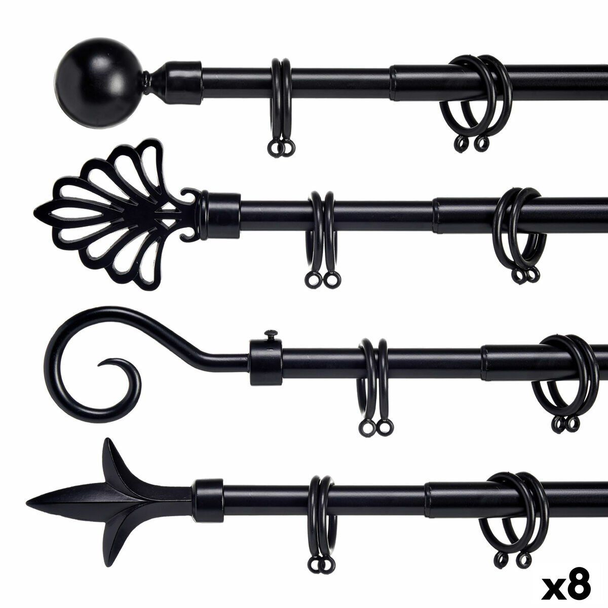 Barra para Cortinas Gift Decor Extensible (8 Unidades)