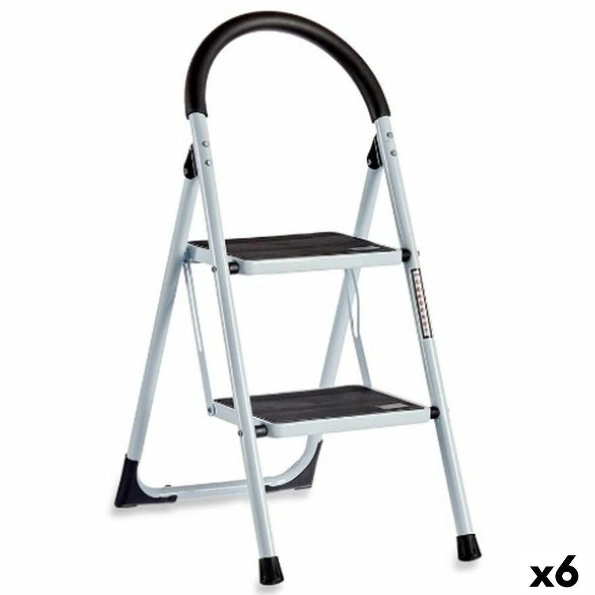 Escalera plegable Kipit Blanco Negro Gris Metal 38 x 50 x 84 cm (6 Unidades)