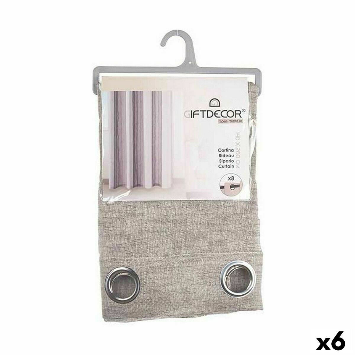 Cortina Gift Decor Marrón 140 x 0,1 x 260 cm (6 Unidades)