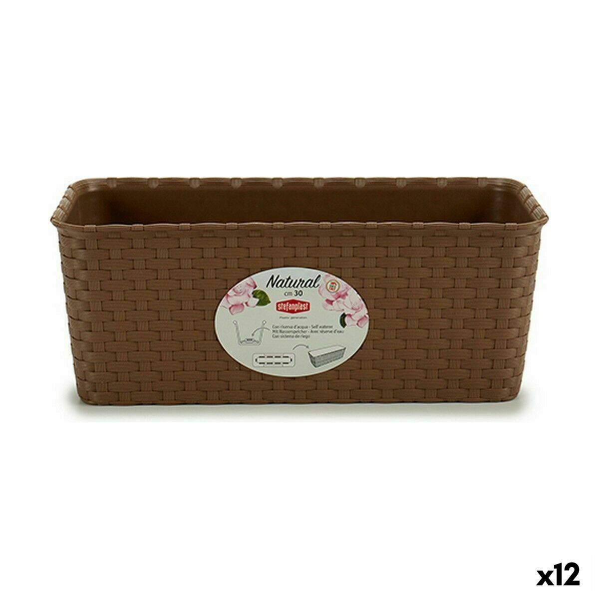 Jardinera Stefanplast Marrón PVC 13 x 11 x 28,5 cm 29 x 11 x 12,5 cm (12 Unidades)