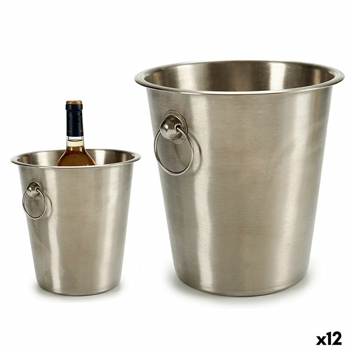 Cubitera Kinvara Plateado Acero Inoxidable 4,5 L 22 x 21 x 22 cm (12 Unidades)