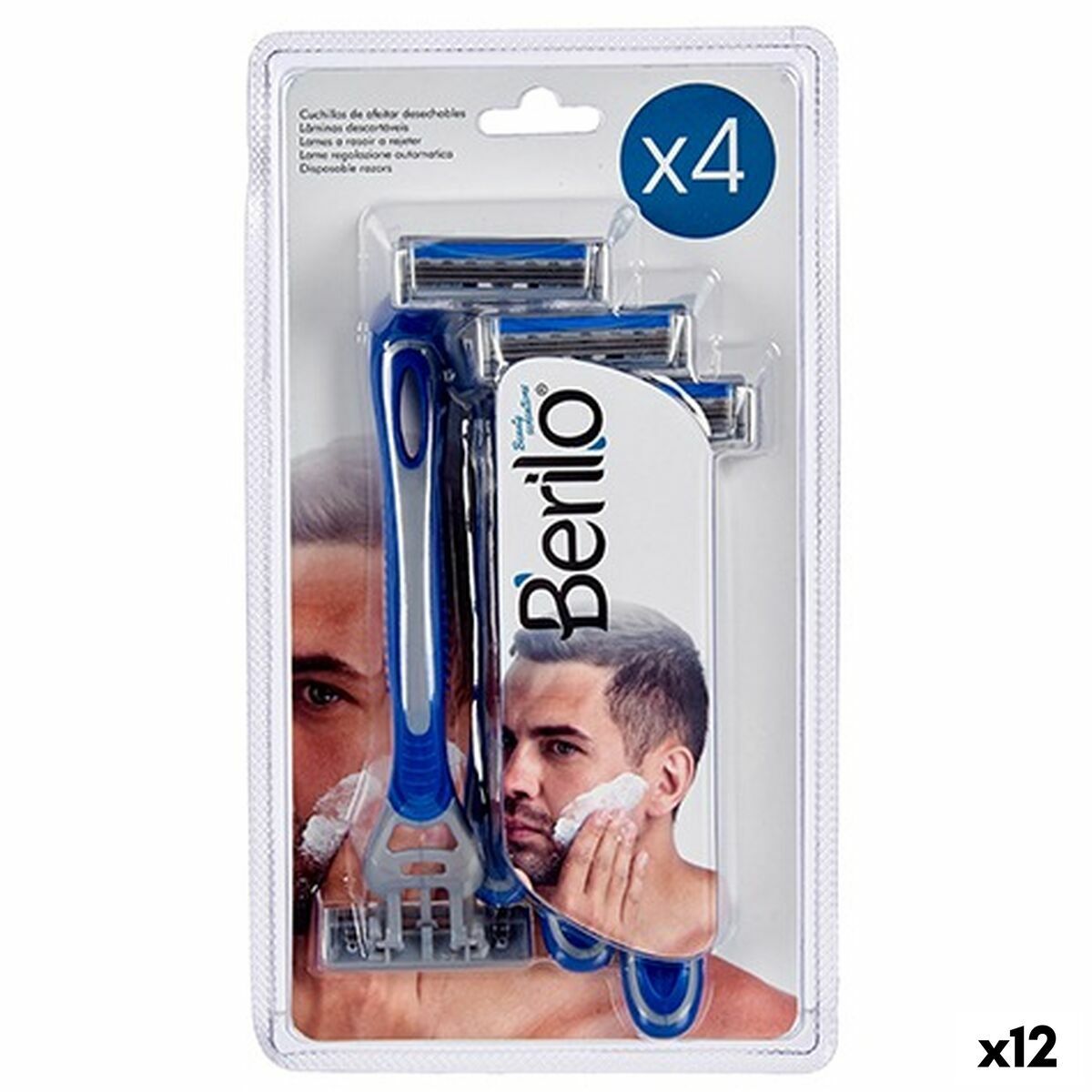 Maquinillas de Afeitar Desechables Berilo 4 Piezas (12 Unidades)
