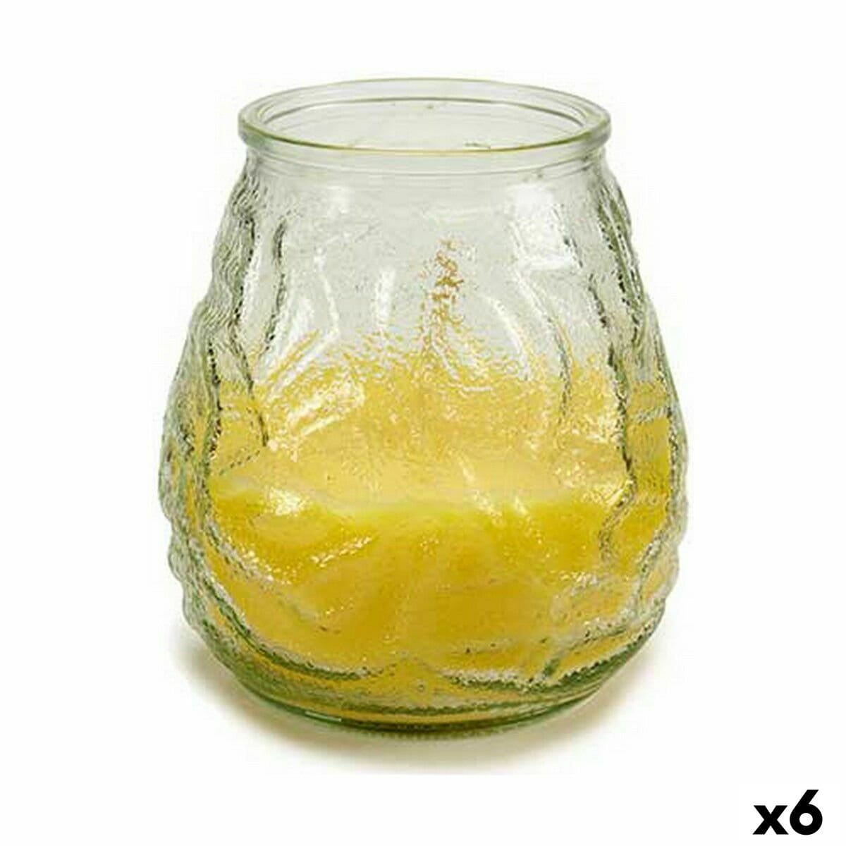 Vela Perfumada Ibergarden Amarillo Transparente Vidrio Parafina Citronela 9 x 10 x 9 cm 9 x 9,5 x 9 cm (6 Unidades)