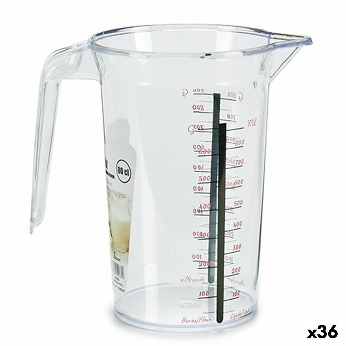 Jarra Medidora Poliestireno Plástico 800 ml (36 Unidades)