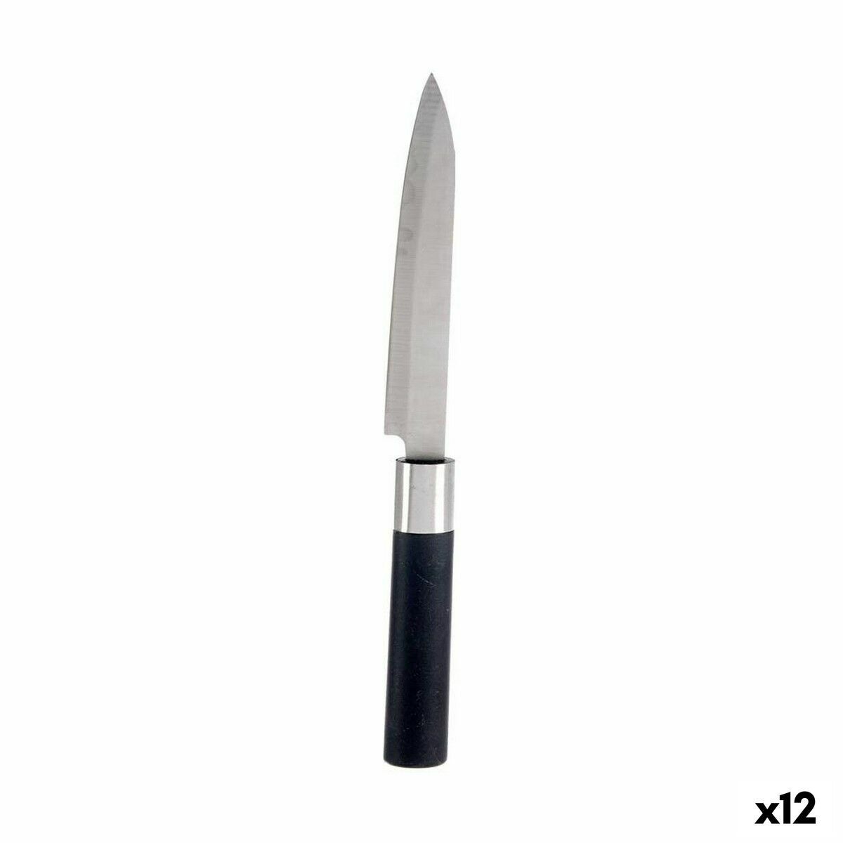 Cuchillo de Cocina Kinvara Negro Plateado Acero Inoxidable Plástico 3 x 23,5 x 2 cm (12 Unidades)