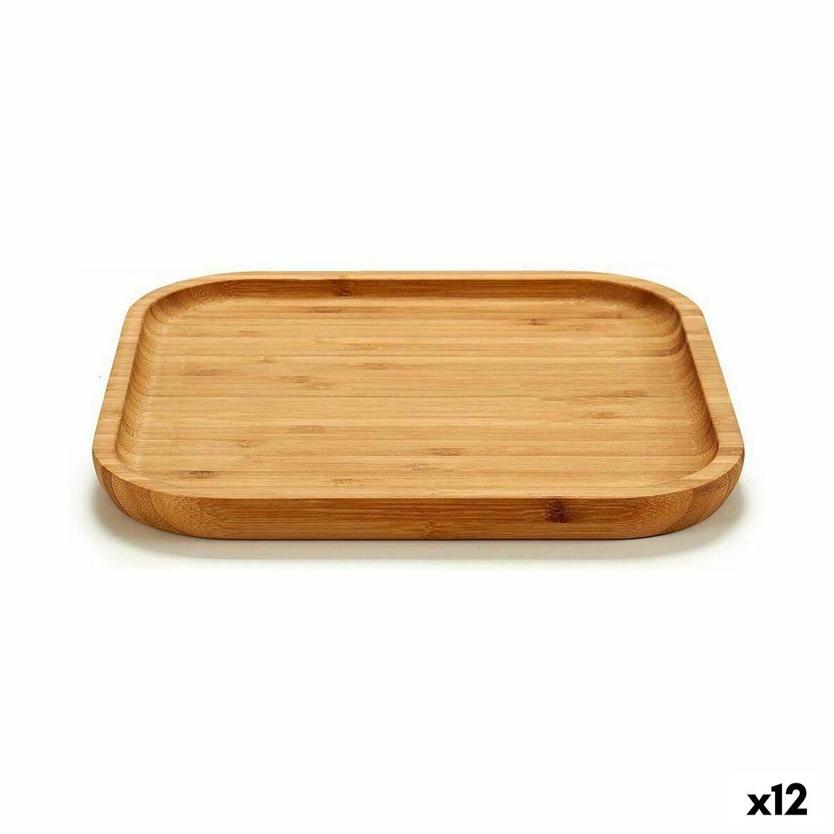 Bandeja de Aperitivos Kinvara Marrón Cuadrada 20 x 1,5 x 20 cm (12 Unidades)