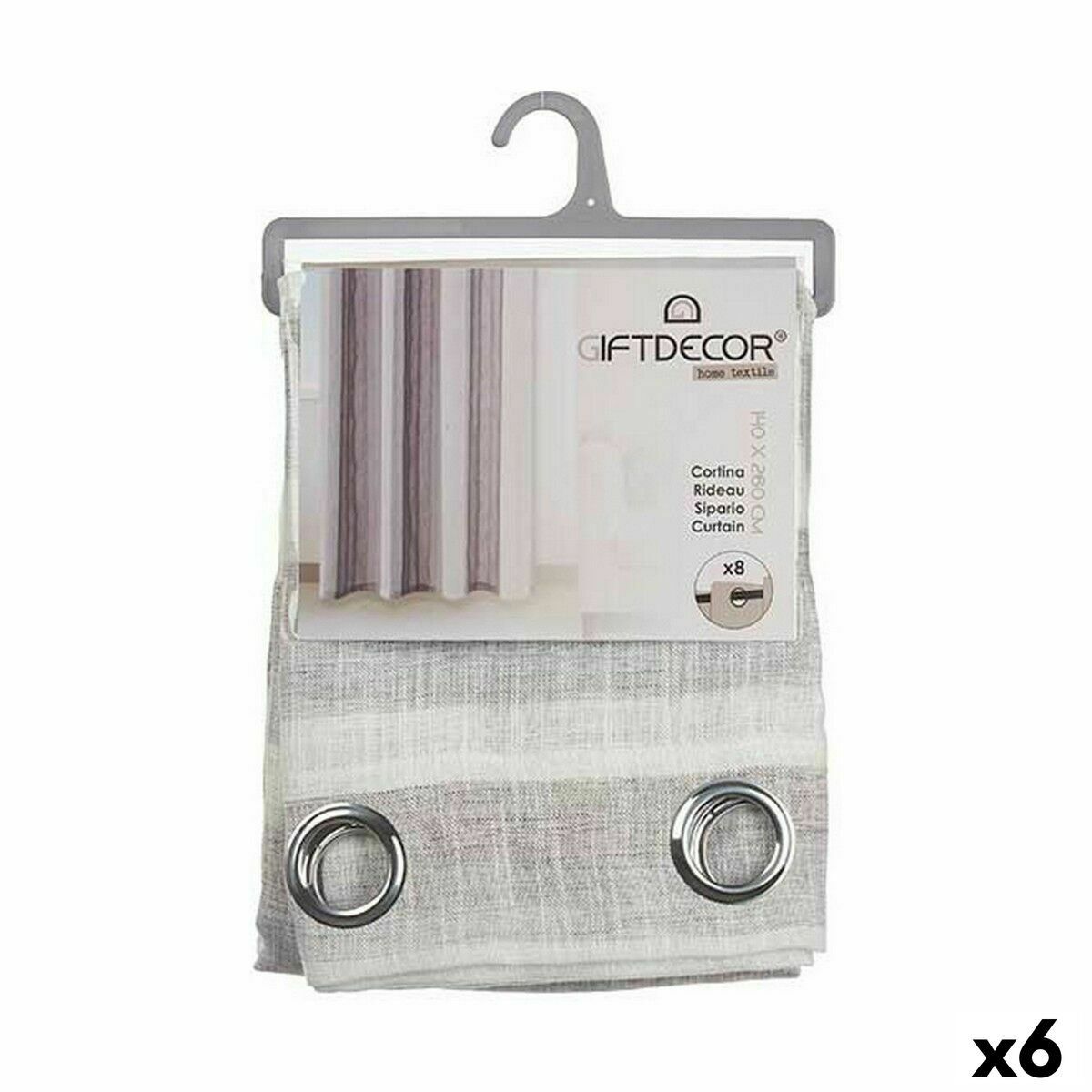 Cortina Gift Decor Gris claro 34 x 4 x 26 cm 140 x 0,1 x 260 cm Rayas (6 Unidades)