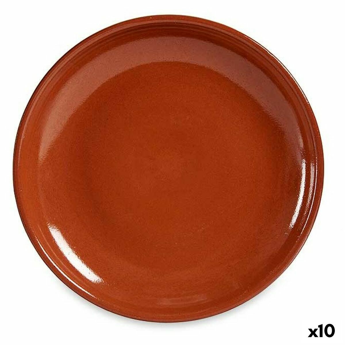 Plato Llano La Dehesa Barro cocido 23 x 2 x 23 cm Carne (10 Unidades)