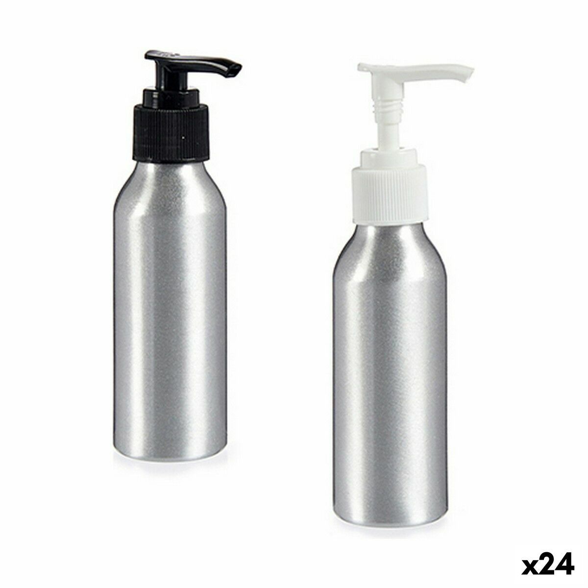 Dispensador de Jabón Berilo Plateado Aluminio Polipropileno 100 ml 4 x 13 x 5 cm 5 x 13 x 4 cm (24 Unidades)