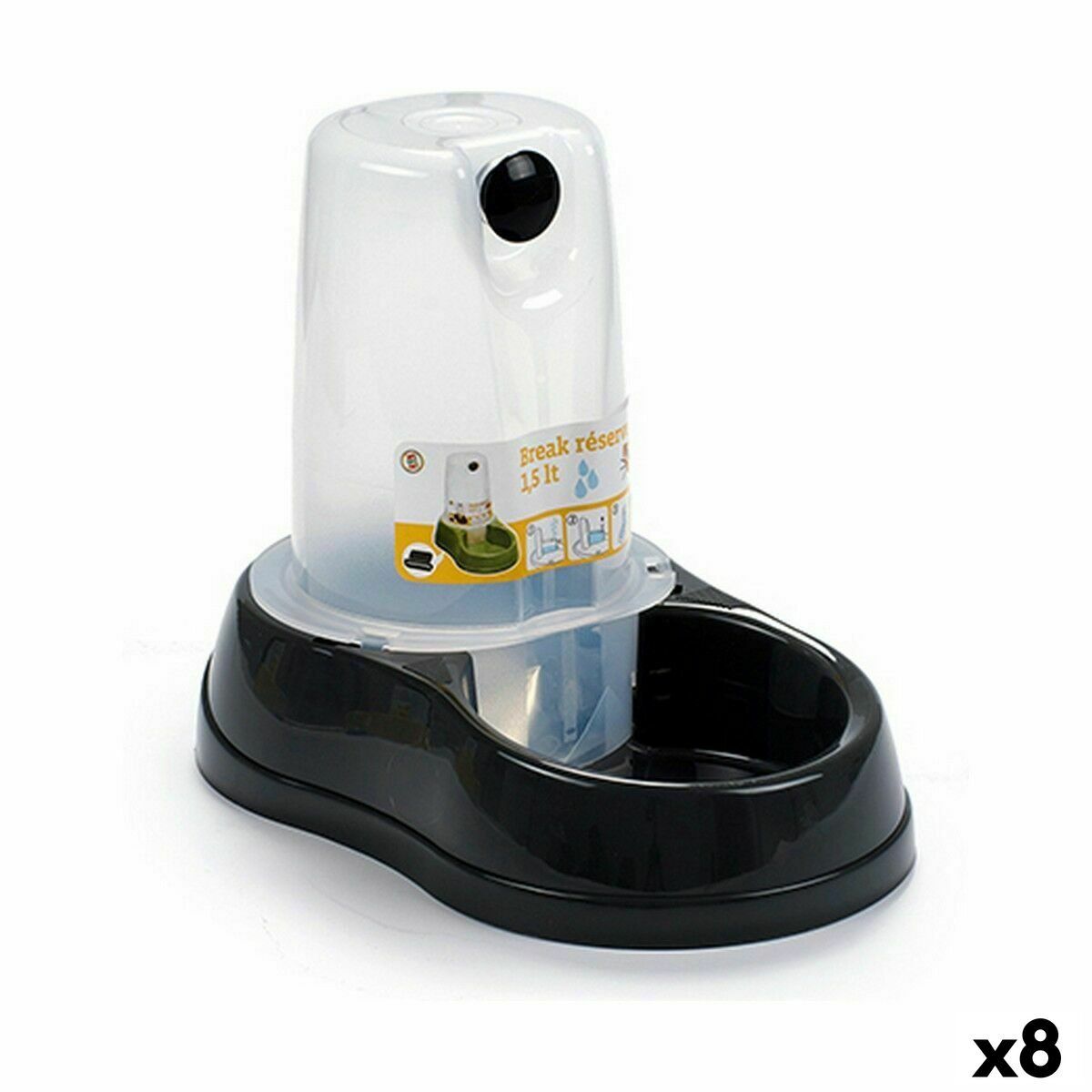 Bebedero Stefanplast Antracita Translúcido Plástico 1,5 L (8 Unidades)