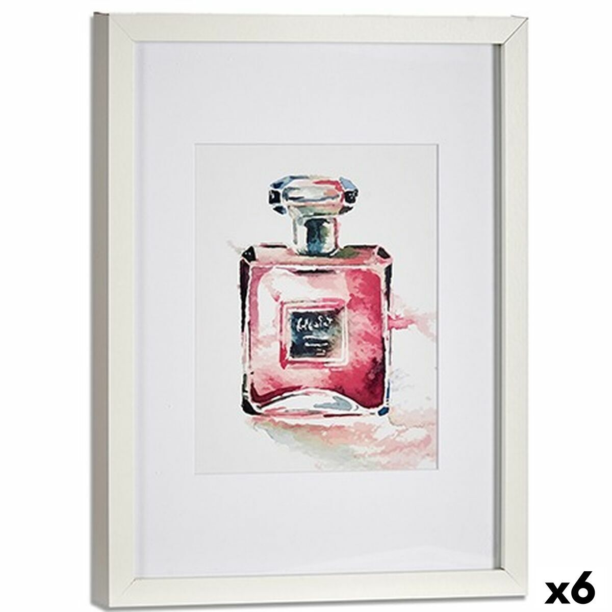 Cuadro Gift Decor Amarillo Azul Blanco Rojo Vidrio Aglomerado Perfume 33 x 3 x 43 cm (6 Unidades)