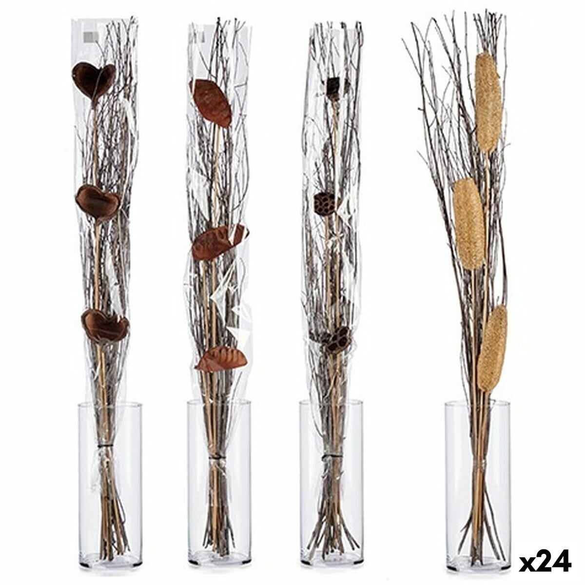 Ramilletes Gift Decor Gris Natural 100 cm 12 x 96 x 10 cm (24 Unidades)
