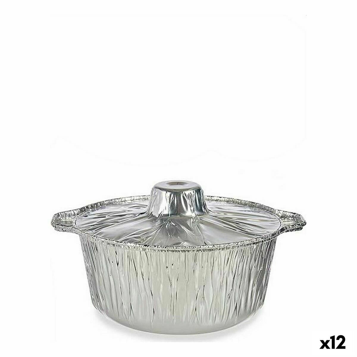 Cacerolas Kinvara Plateado Plata Desechable Con Tapa Olla