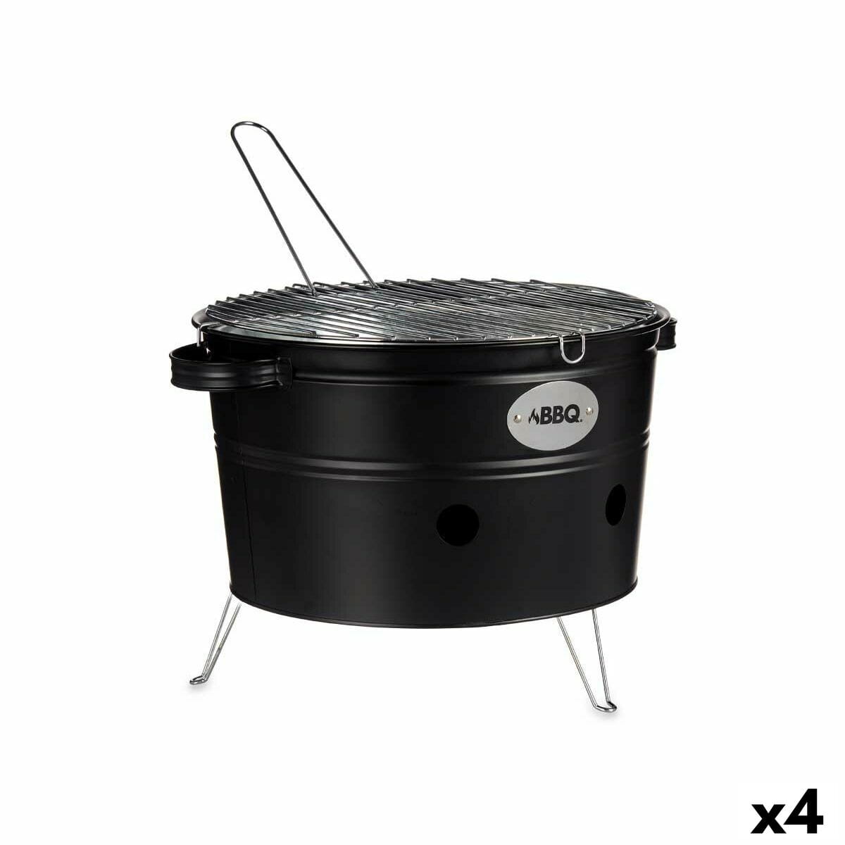 Barbacoa Portátil La Dehesa Hierro Zinc 35 x 21 x 42 cm (4 Unidades)