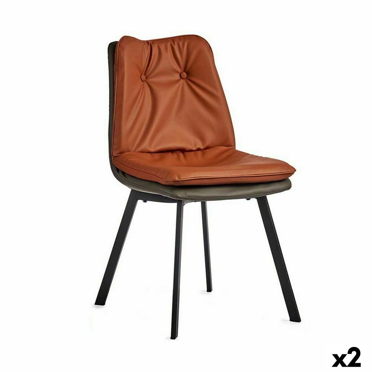 Sillón Gift Decor Marrón Negro Gris Teja 62 x 85 x 47 cm Botones (2 Unidades)