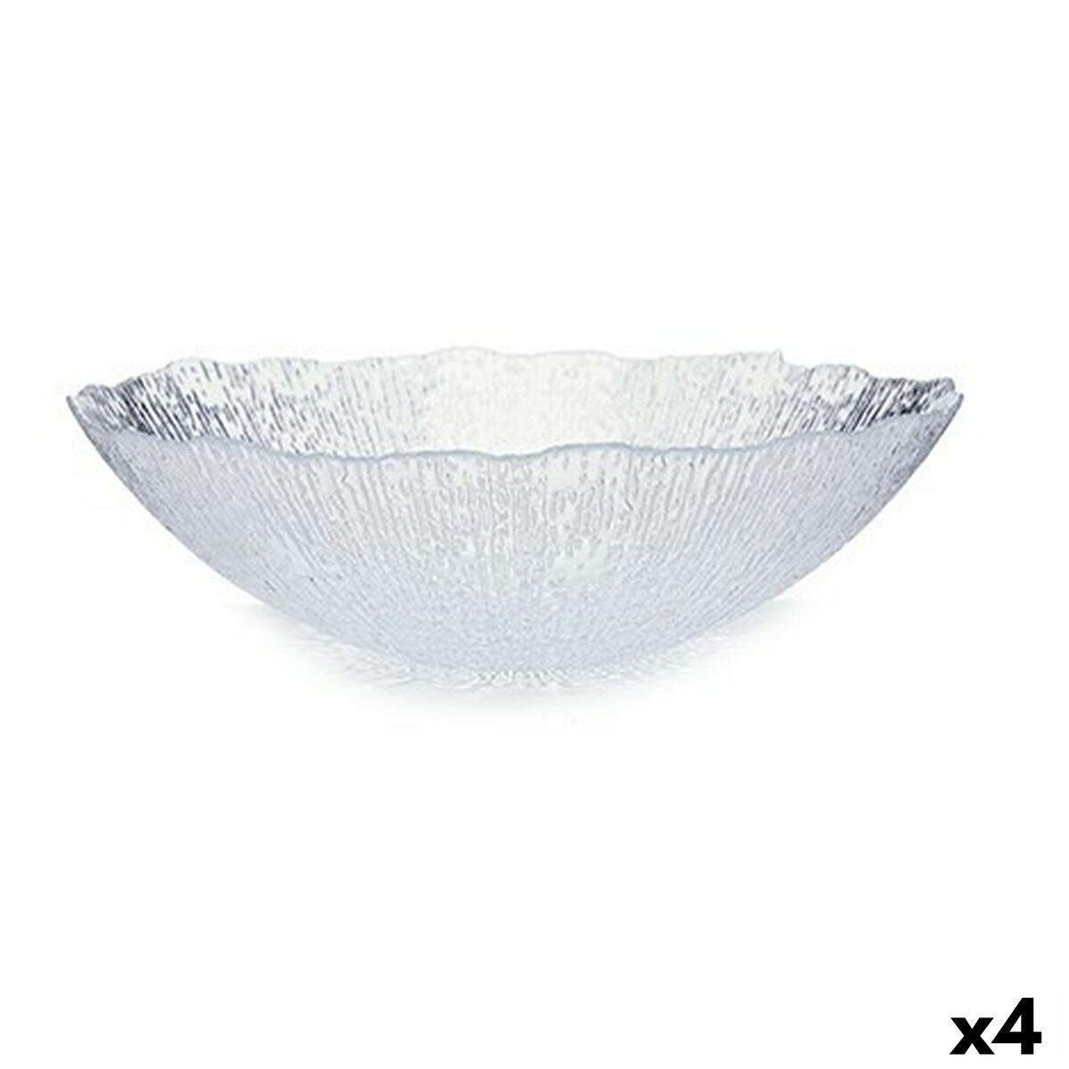 Ensaladera Vivalto Rio Transparente Cristal 30,5 x 8,6 x 30,5 cm (4 Unidades)