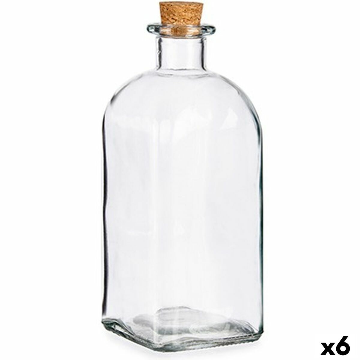 Bote Vivalto Transparente 1 L Tapón (6 Unidades)