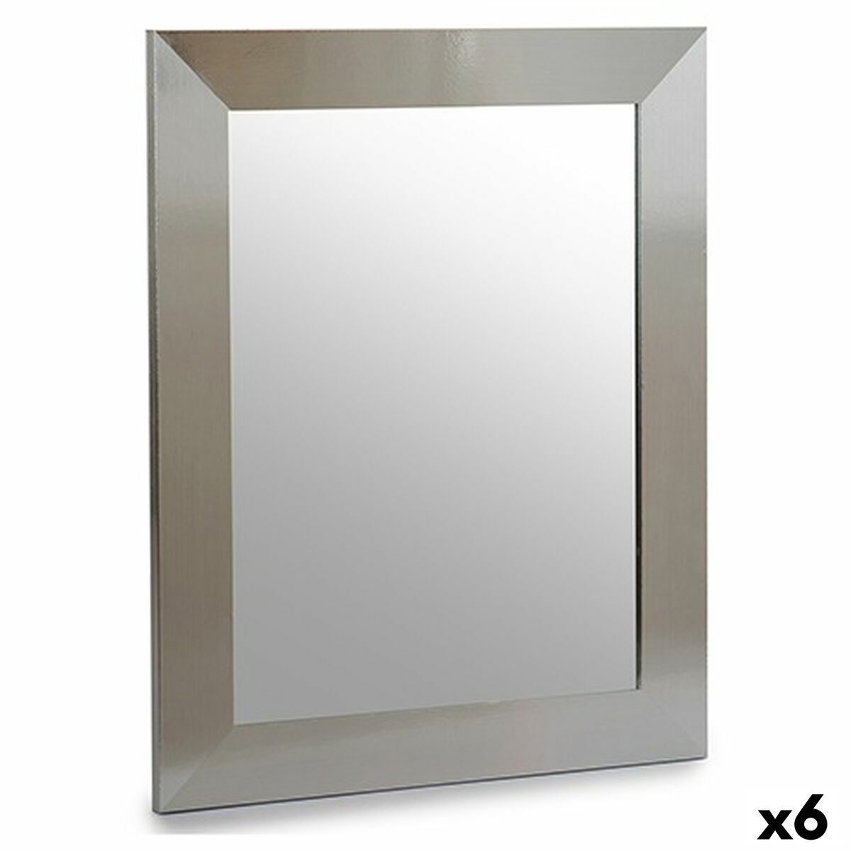 Espejo de pared Gift Decor Plateado 39 x 1,5 x 49 cm 39 x 49 x 2 cm Rectangular (6 Unidades)