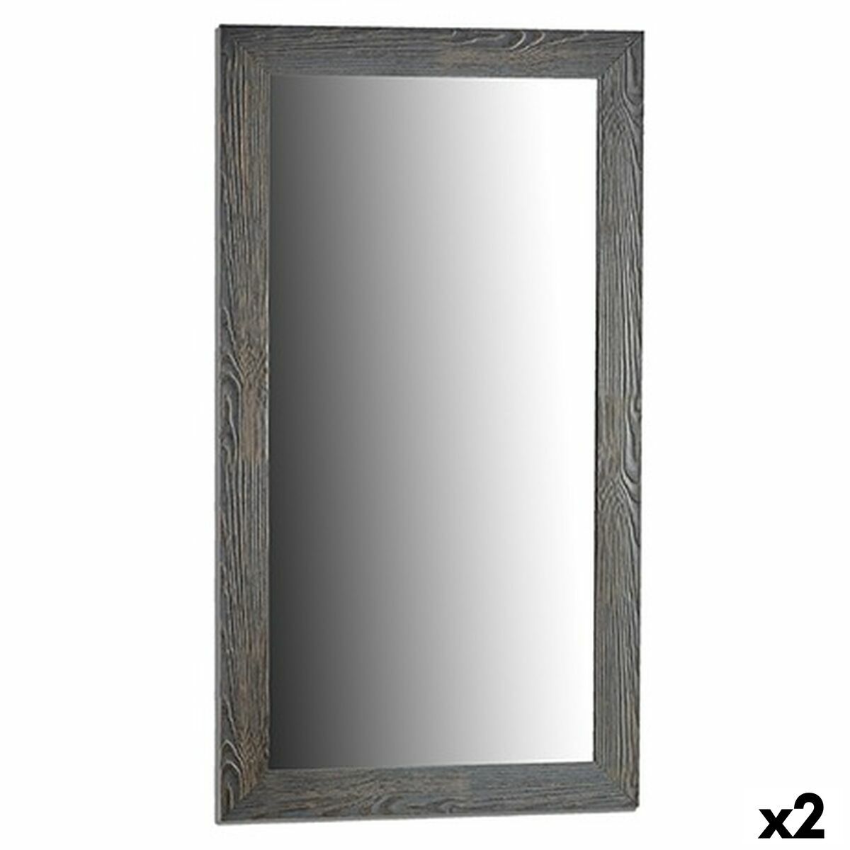 Espejo de pared Gift Decor Gris 75,5 x 135,5 x 1,5 cm Rectangular (2 Unidades)
