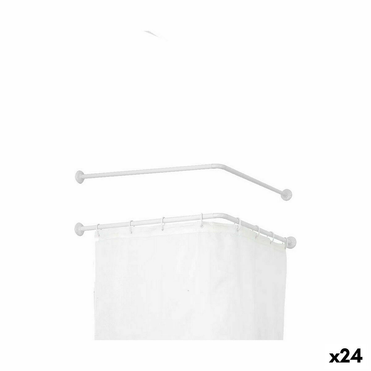 Barra para Cortinas Berilo Blanco Aluminio 80 cm 5,5 x 96 x 11 cm De ducha (24 Unidades)