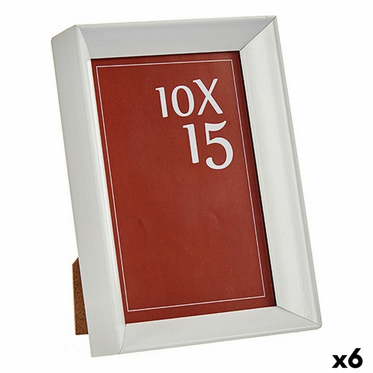 Marco de Fotos Gift Decor Blanco Vidrio Plástico (6 Unidades)
