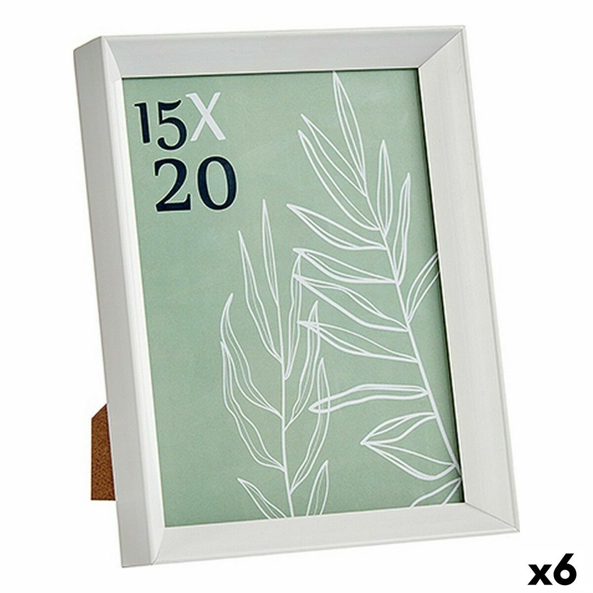 Marco de Fotos Gift Decor Blanco Vidrio Plástico (6 Unidades)