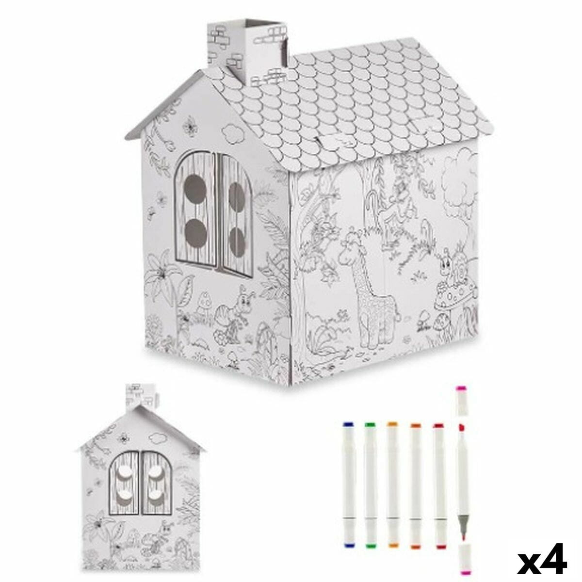 Juego de Manualidades con Papel Pincello Casa (4 Unidades)