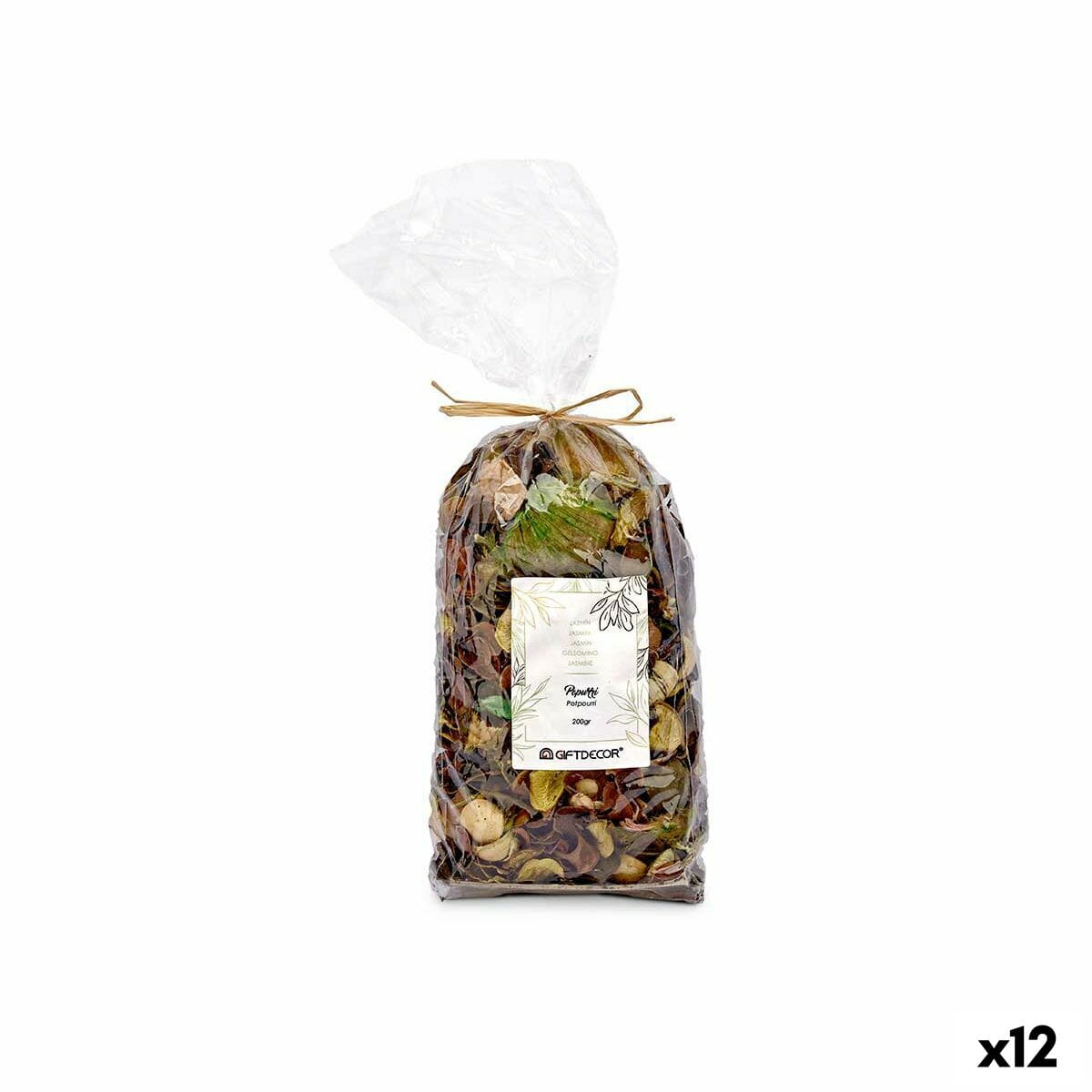 Flores Decorativas Gift Decor Verde Natural 200 g 12 x 28 x 10 cm Jazmín (12 Unidades)