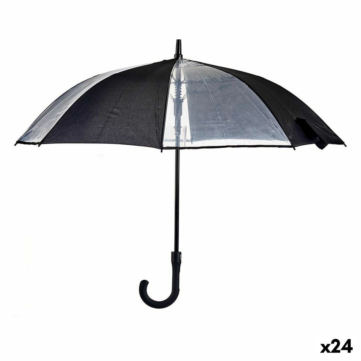 Paraguas Negro Transparente 96 x 96 x 84,5 cm 14 x 4 x 84,5 cm 14 x 84,5 x 4 cm (24 Unidades)