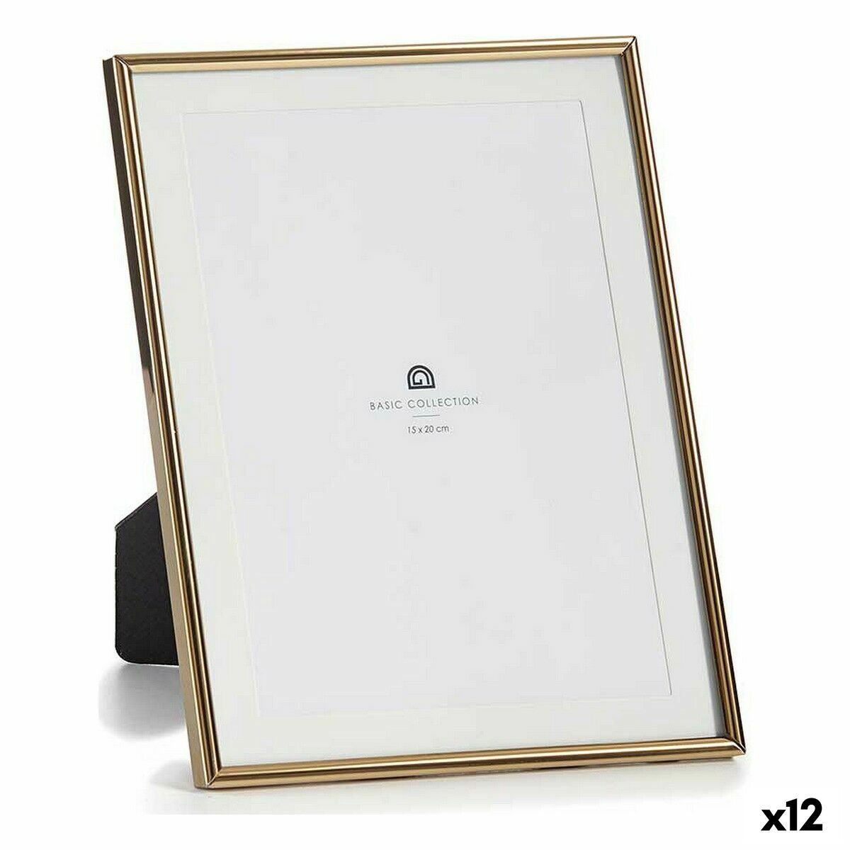 Marco de Fotos Gift Decor Dorado Cristal Acero (12 Unidades)
