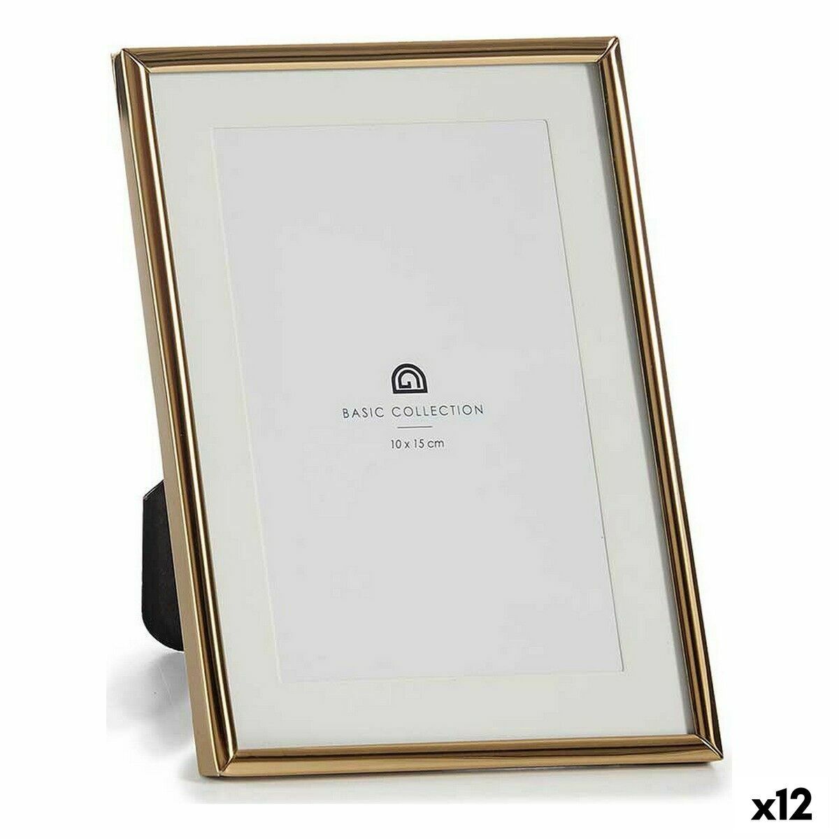 Marco de Fotos Gift Decor Dorado Cristal Acero (12 Unidades)