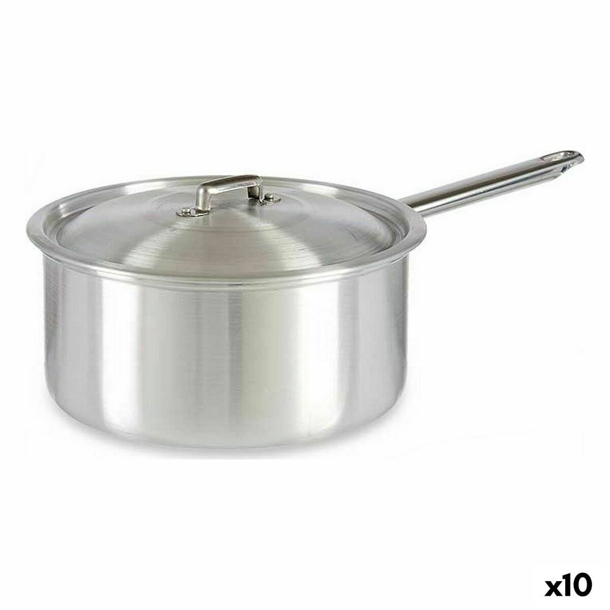 Cazo con Tapa Kinvara Plateado Aluminio Ø 24 cm 5 L 43 x 15,5 x 26 cm 26 x 15,5 x 43 cm (10 Unidades)