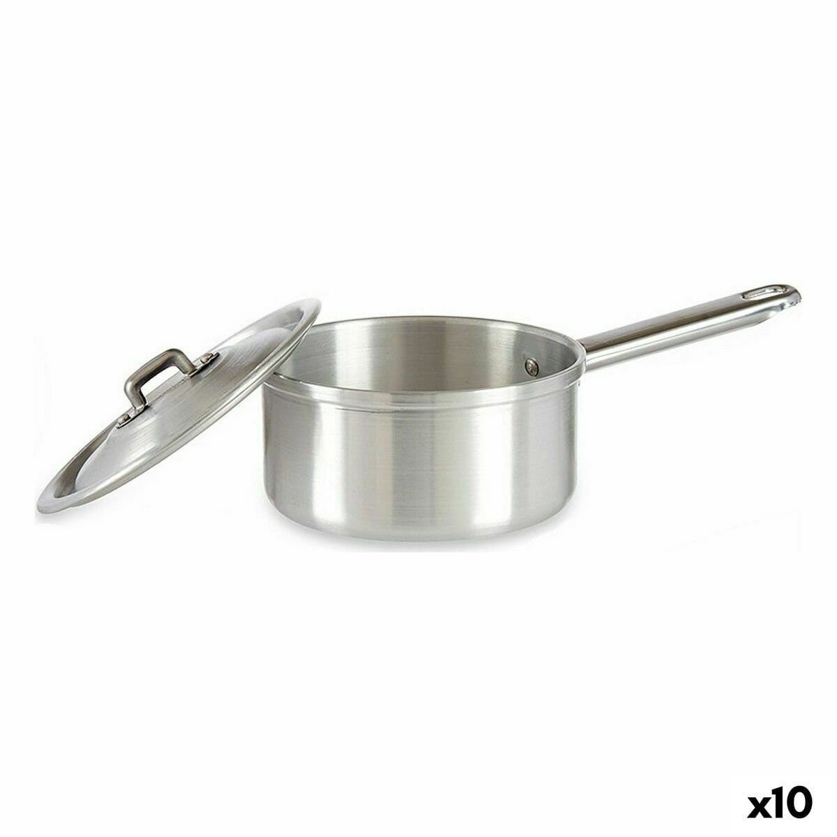 Cazo con Tapa Kinvara Plateado Aluminio Ø 14 cm 1 L 28 x 9 x 16 cm 16 x 9 x 28 cm (10 Unidades)