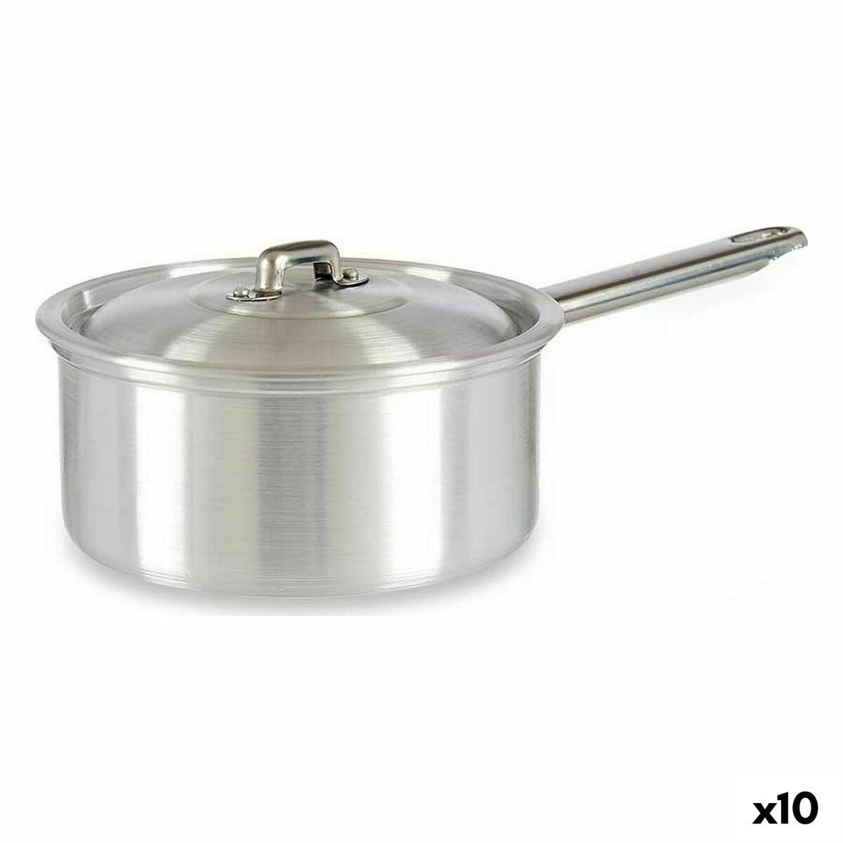 Cazo con Tapa Kinvara Plateado Aluminio Ø 16 cm 1,5 L 30 x 10,5 x 18 cm 30,5 x 9 x 18 cm 18 x 10,5 x 30,5 cm (10 Unidades)