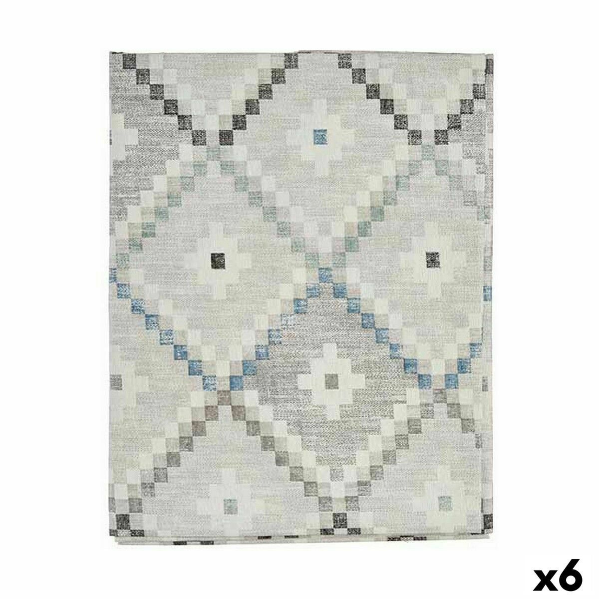 Mantel antimanchas Kinvara Azul Loneta Antimanchas Rombos 140 x 180 cm (6 Unidades)