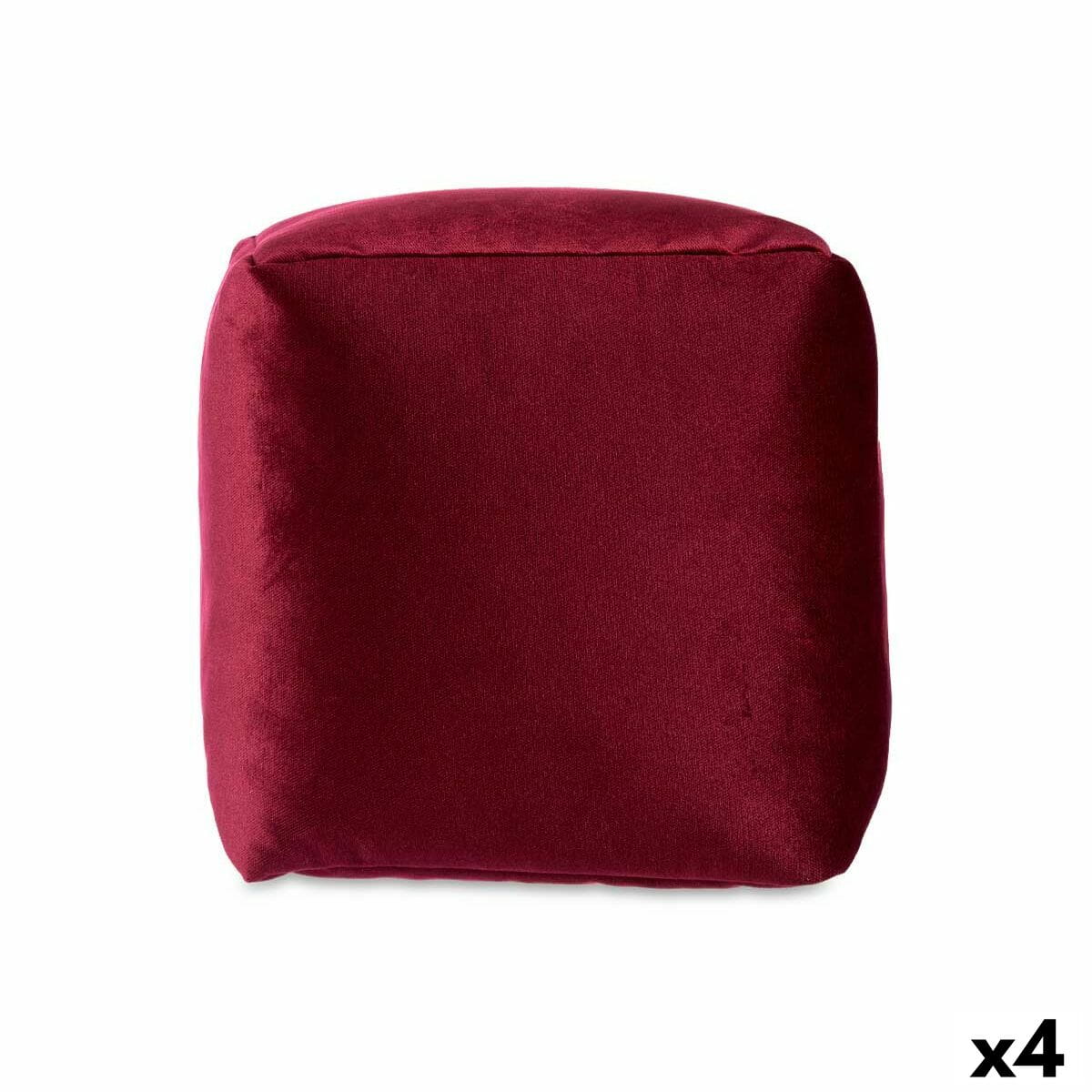 Puff Gift Decor Granate Poliestireno Terciopelo (4 Unidades)
