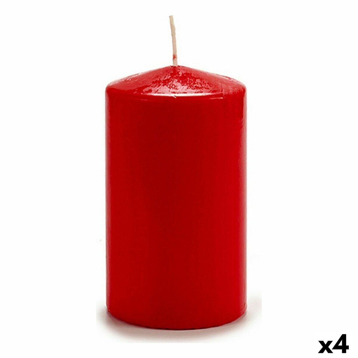 Vela Acorde Rojo 9 x 15 x 9 cm (4 Unidades)
