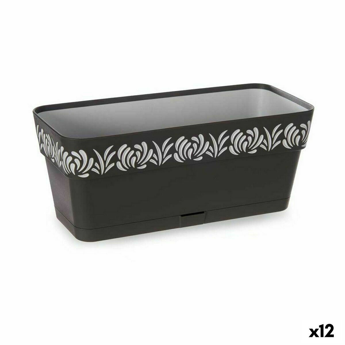 Jardinera Stefanplast Gaia Antracita Plástico 13,3 x 12,3 x 29,3 cm (12 Unidades)