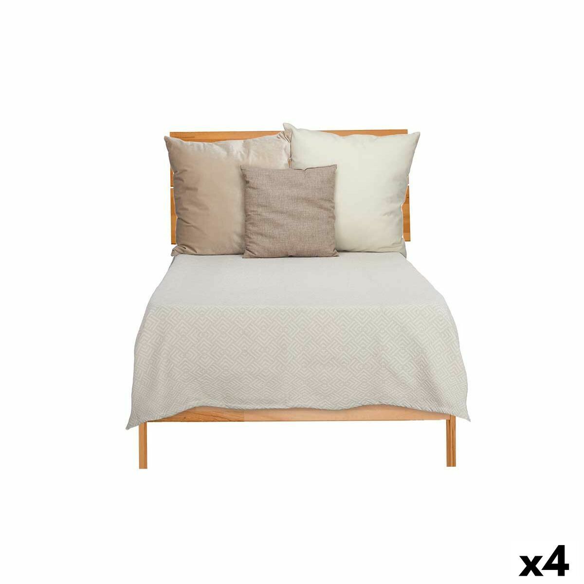 Colcha Gift Decor Beige 180 x 260 cm Geométrico (4 Unidades)