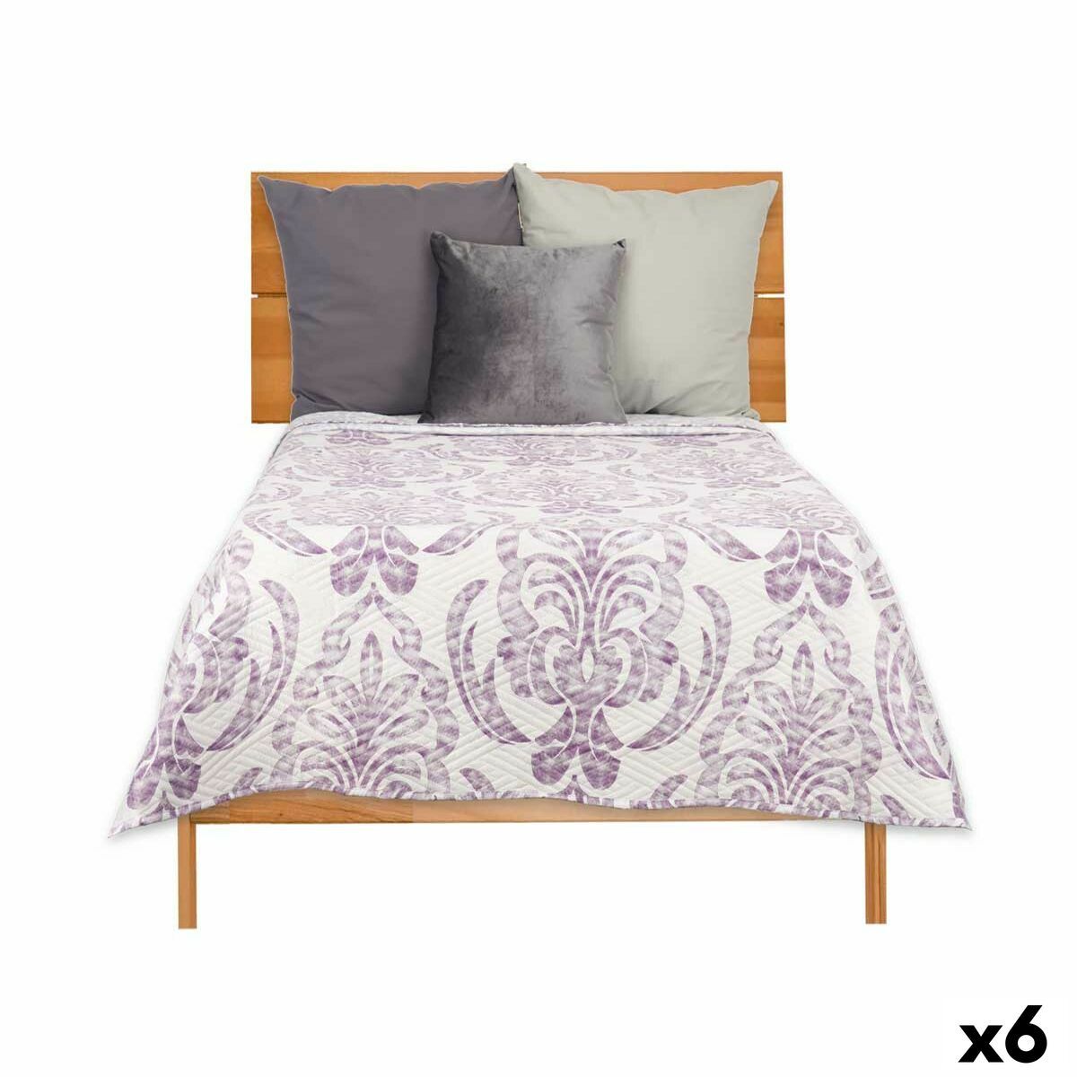Colcha Reversible Gift Decor Blanco Morado 240 x 260 cm 260 x 0,3 x 240 cm (6 Unidades)