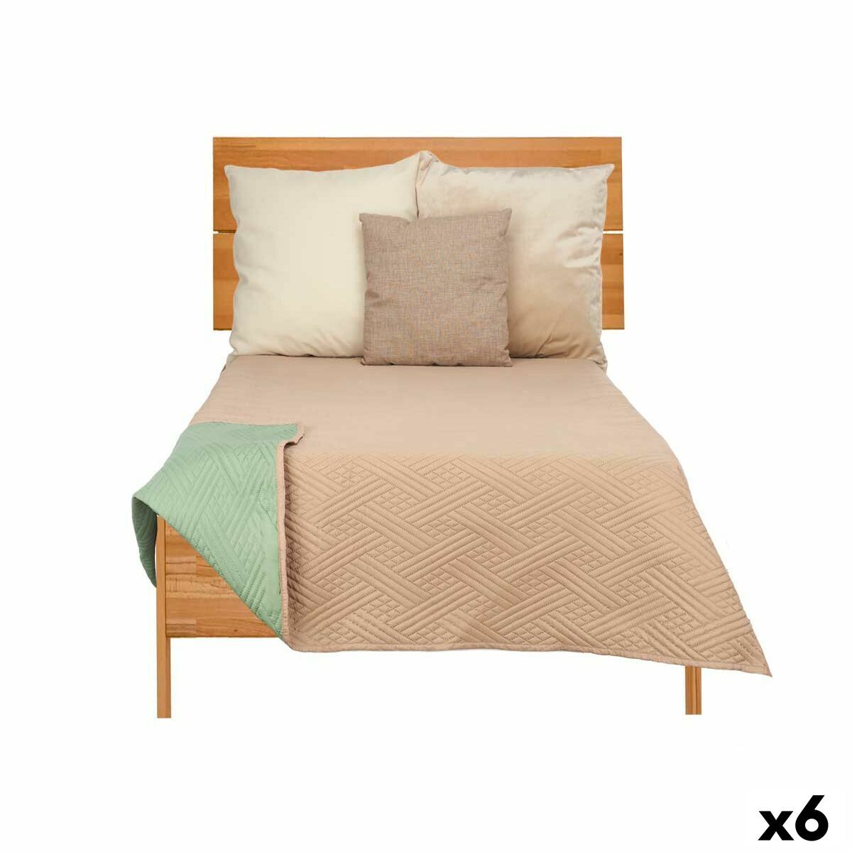 Colcha Reversible Gift Decor Verde Beige 240 x 260 cm 260 x 0,3 x 240 cm (6 Unidades)