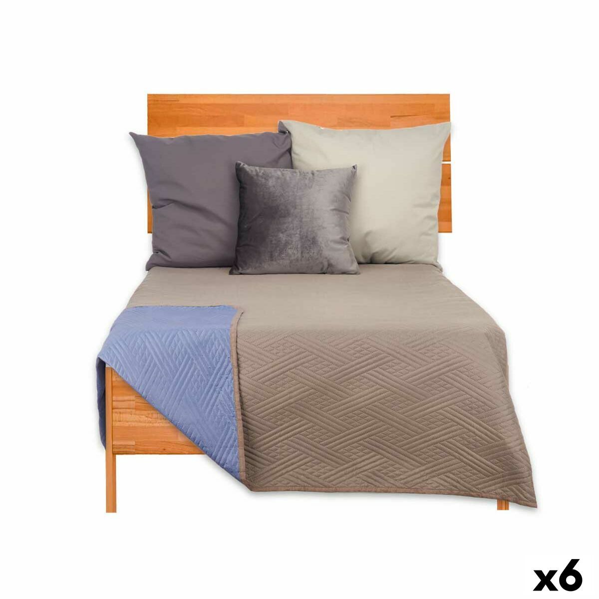 Colcha Reversible Gift Decor Azul Gris 240 x 260 cm 260 x 0,3 x 240 cm (6 Unidades)