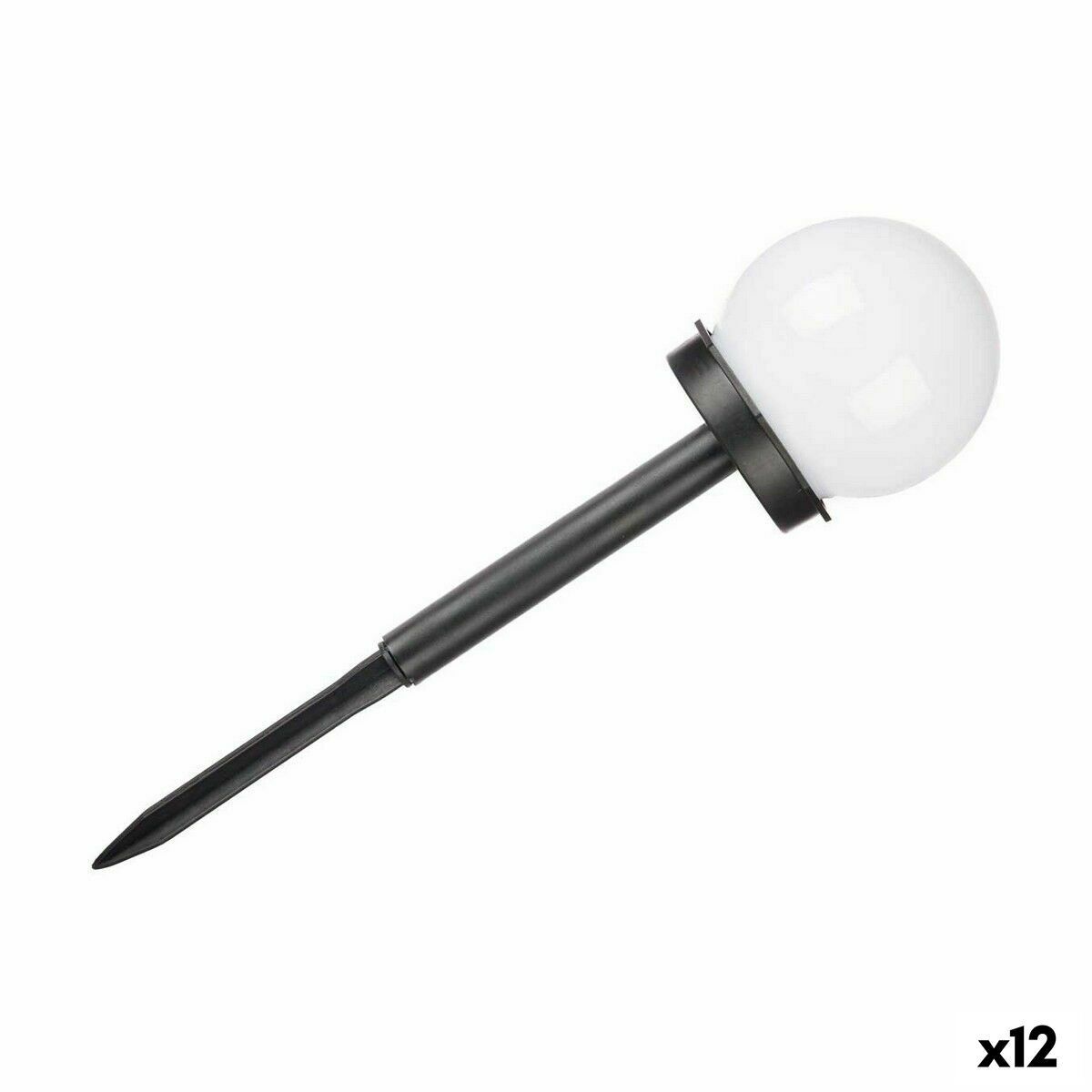 Baliza Ibergarden Blanco Negro Plástico 10 x 34,5 x 10 cm 10 x 24,5 x 10 cm Bola Carga solar (12 Unidades)