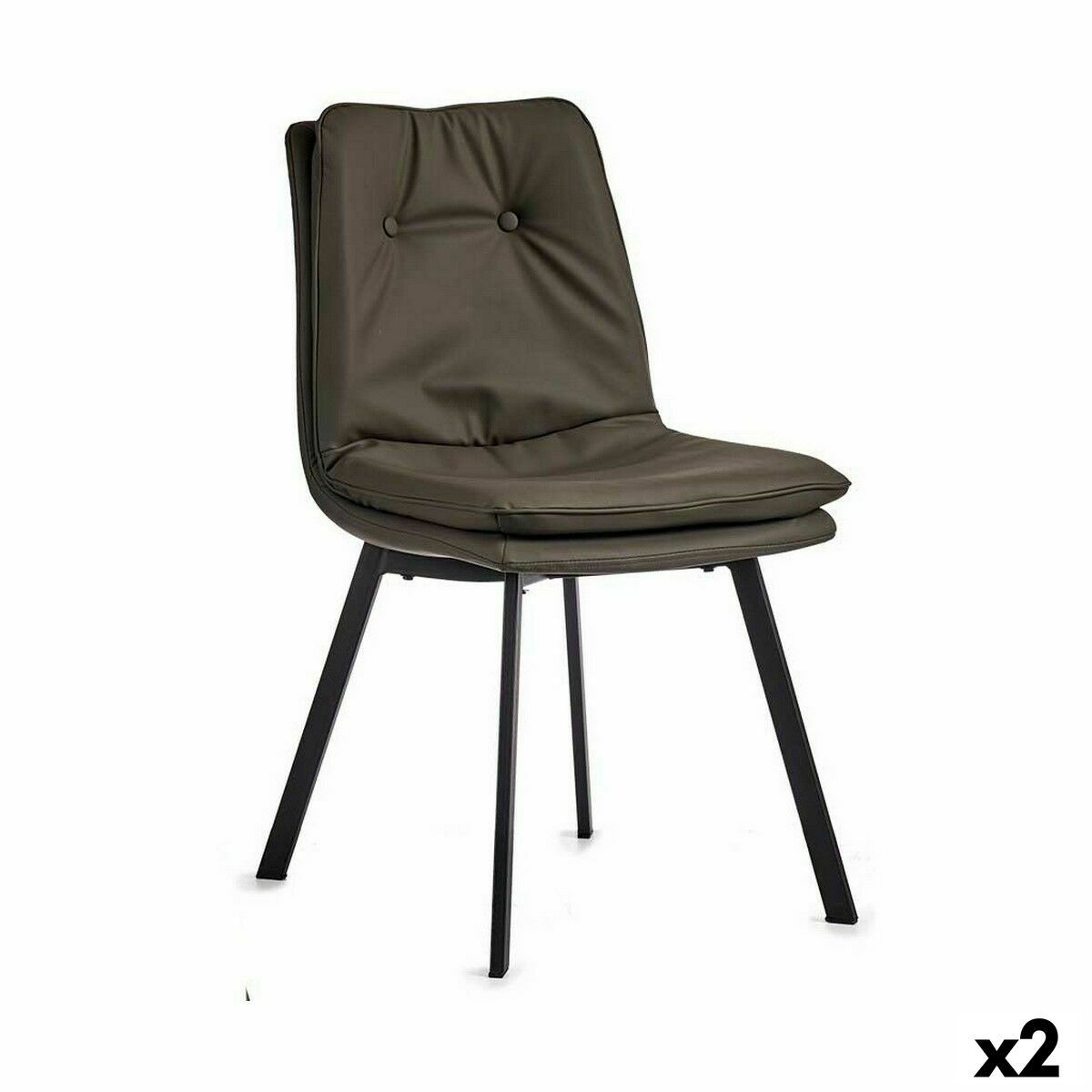 Sillón Gift Decor Negro Gris 62 x 85 x 47 cm Botones (2 Unidades)
