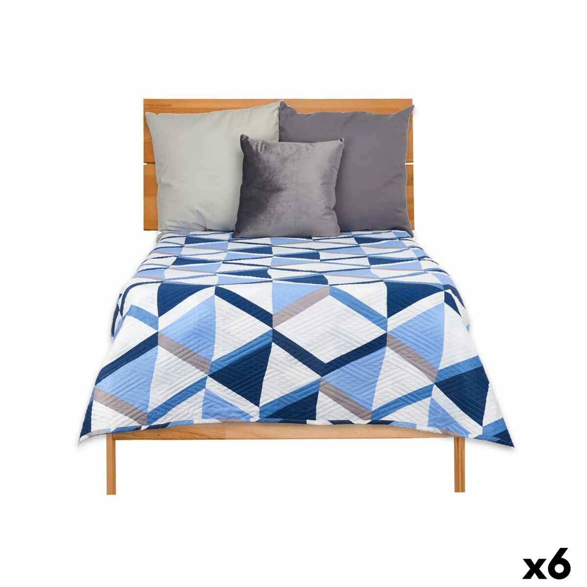 Colcha Reversible Gift Decor Azul Blanco 180 x 260 cm 260 x 0,3 x 180 cm (6 Unidades)