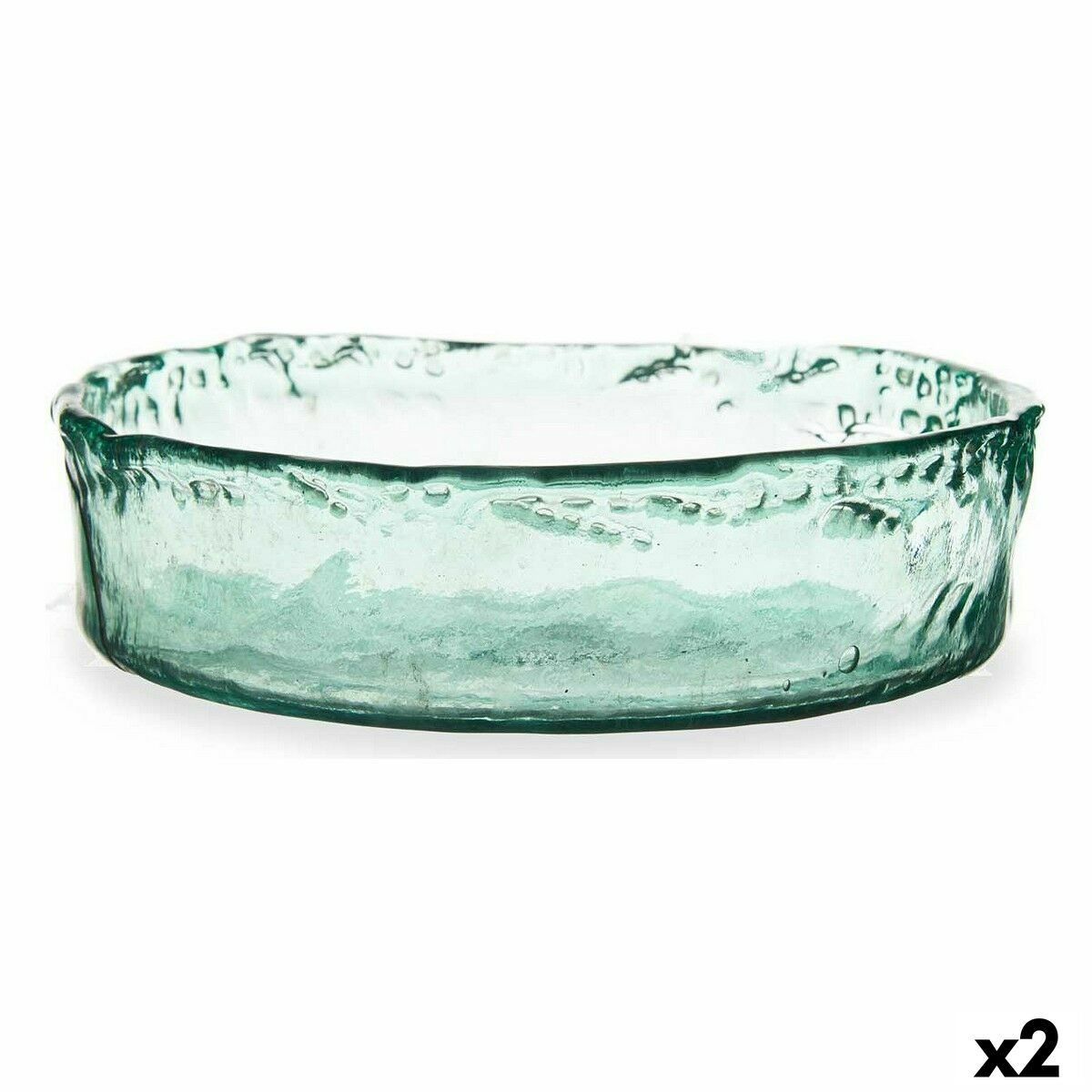 Centro de Mesa Gift Decor Transparente Cristal Cristal reciclado 30 x 8 x 30 cm (2 Unidades)